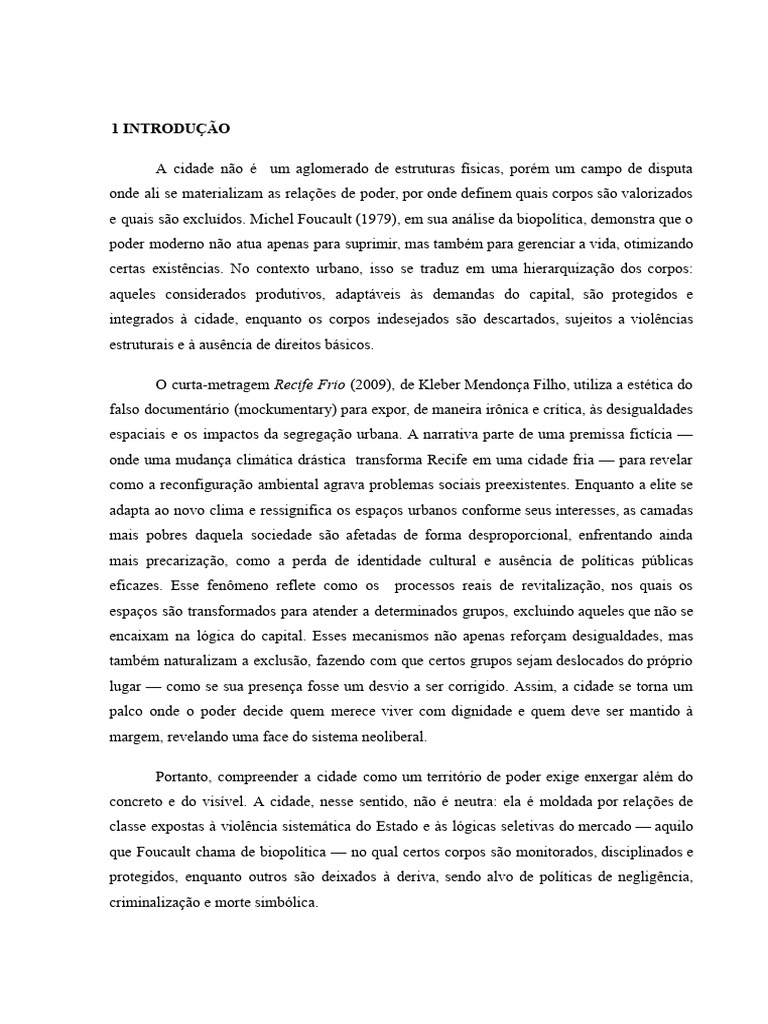 Rascunho - Atigo, EMBA | PDF | Cidade | Michel Foucault