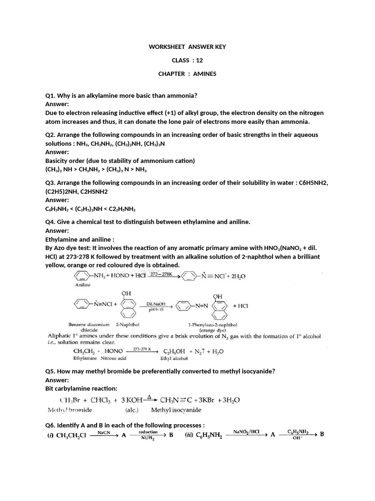 Distinguishing Ethylamine and Aniline | PDF | Amine | Ammonium
