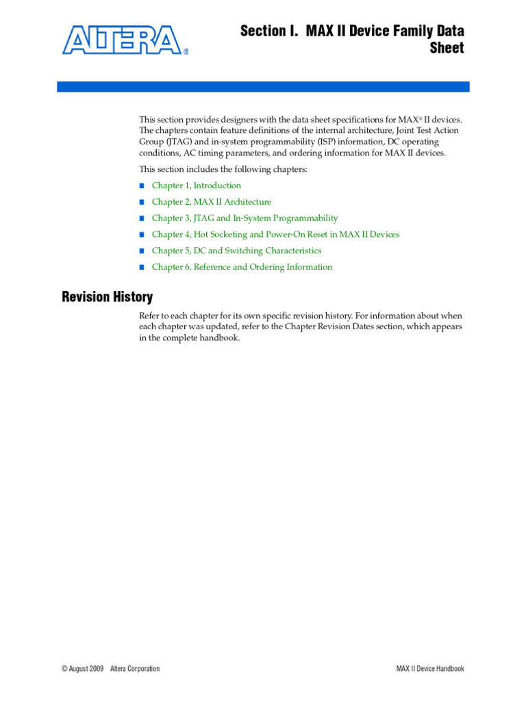 MAX II Device Family Data Sheet | PDF | Electronic Engineering ...
