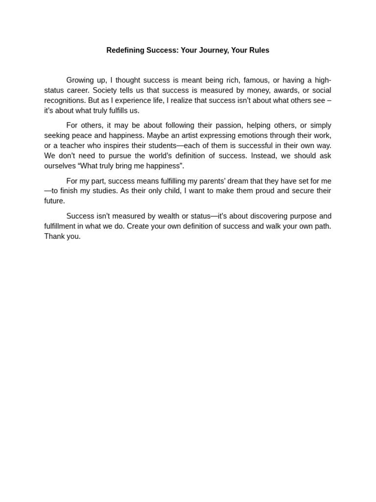 Redefining Success | PDF
