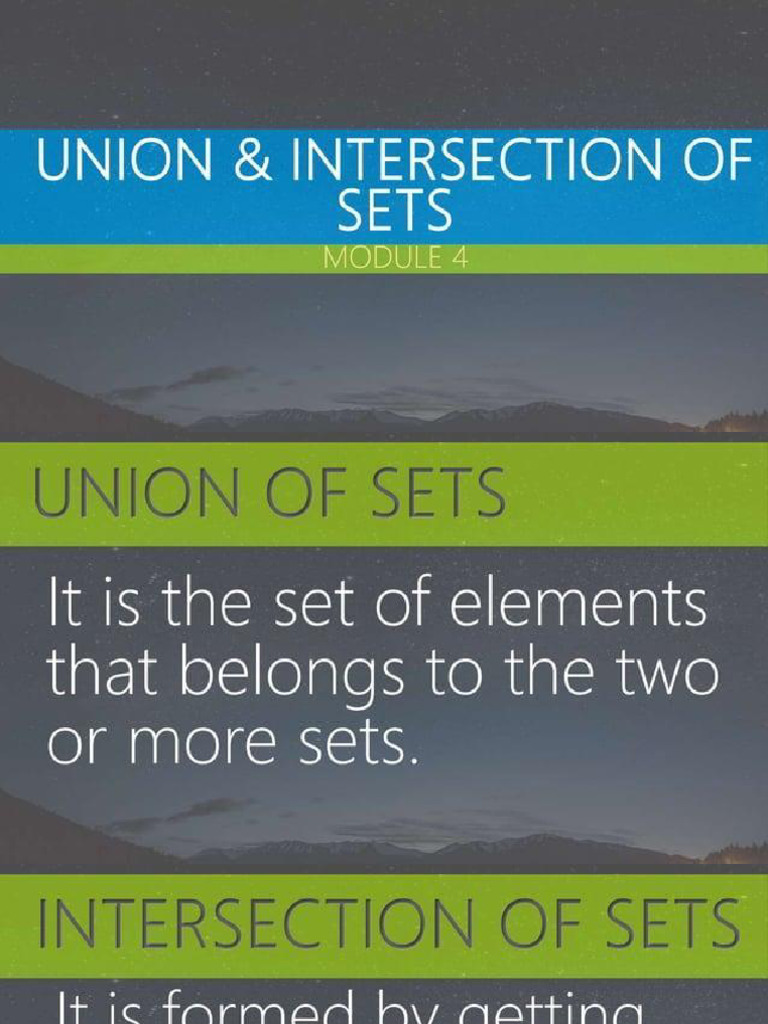 Fran Union and Intersection of Sets | PDF