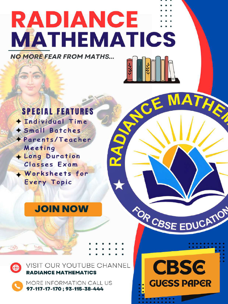 X-Maths Sample Paper for Standard Students | PDF | Circle | Area