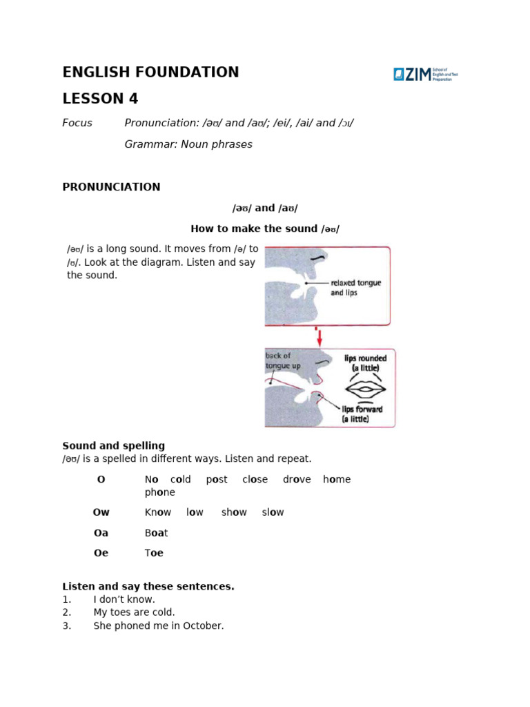 English Foundation: Sounds and Grammar | PDF | Adjective | Noun