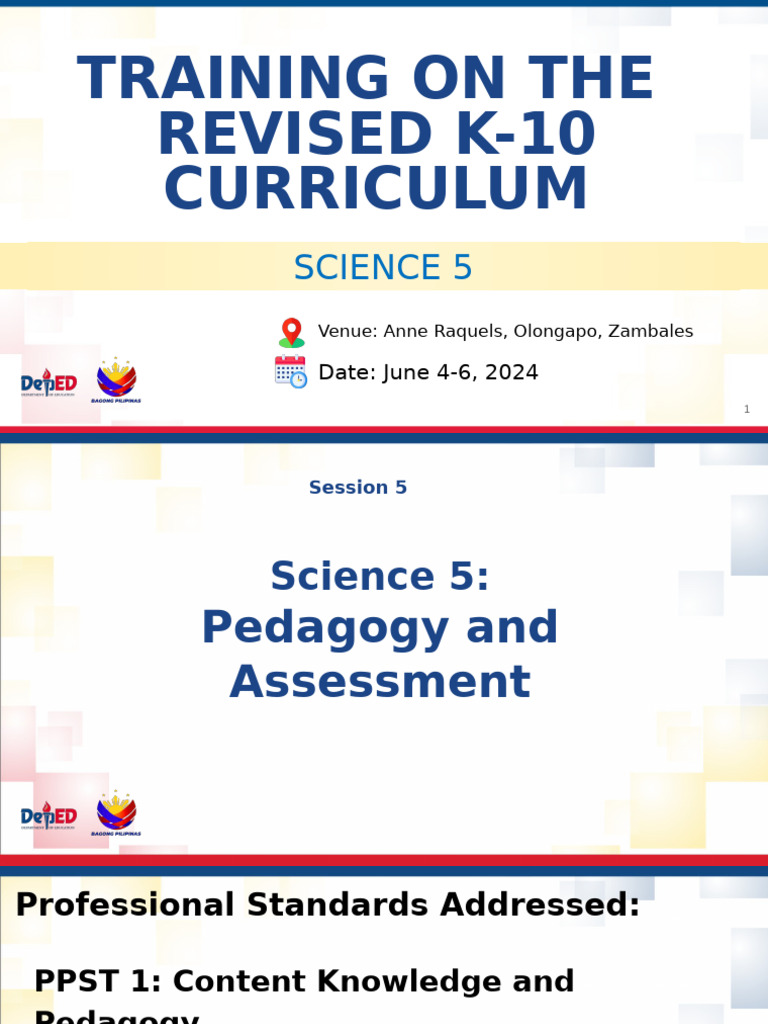 Science 5 Curriculum Training Overview | PDF | Educational Assessment ...