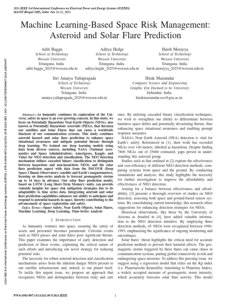 Machine Learning for Space Risk Prediction | PDF | Space Weather | Asteroid