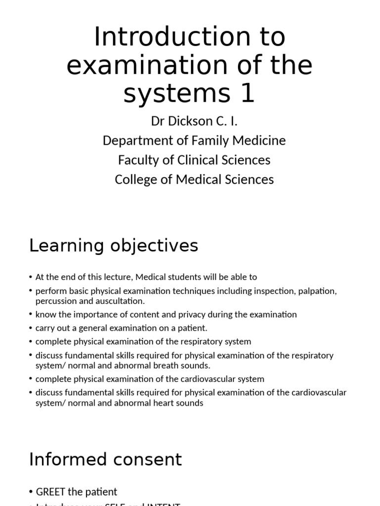 Introduction To Examination of The Systems 1 - 075721 | PDF ...