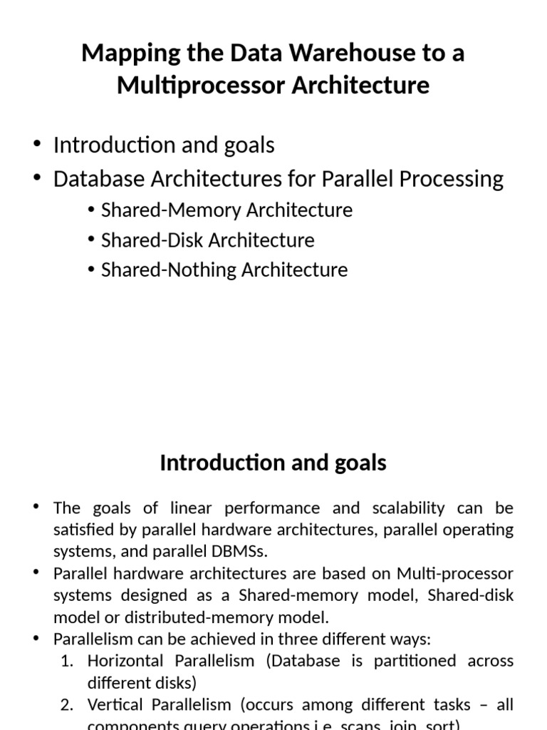 Data Warehouse and Multiprocessor Mapping | PDF | Parallel Computing ...