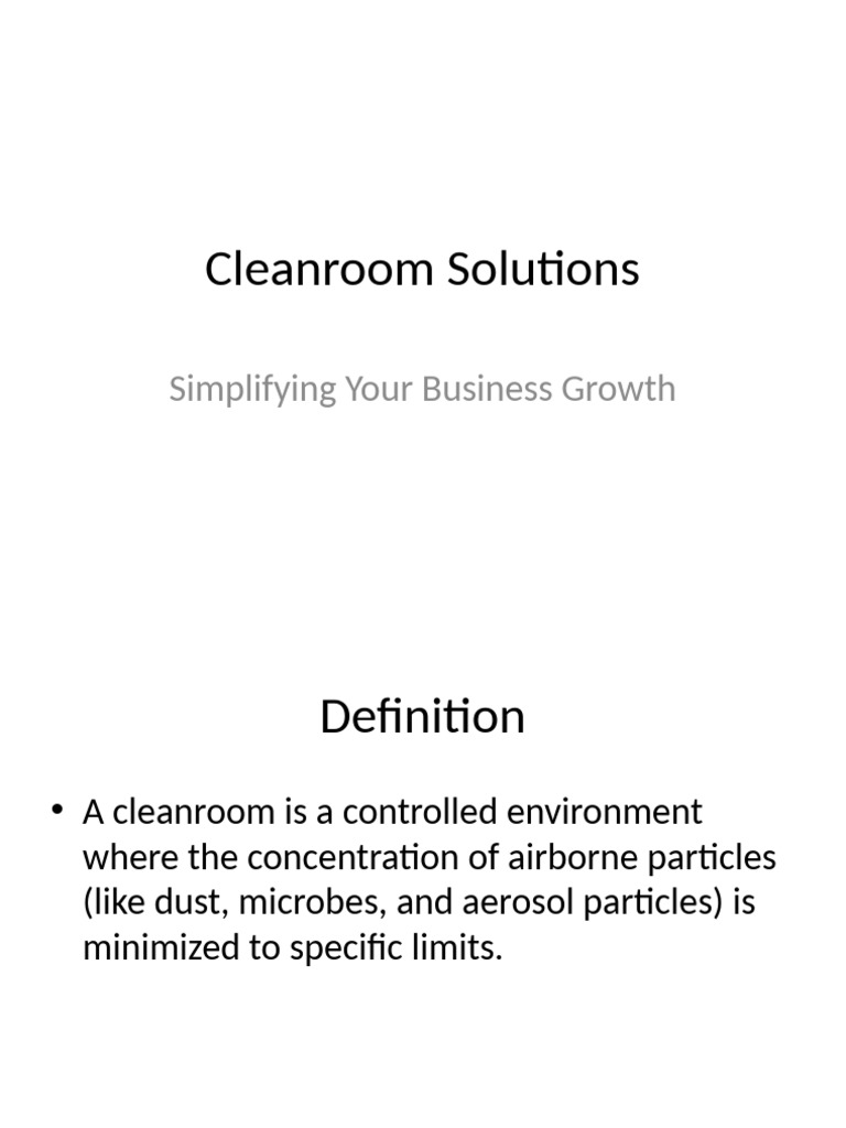 Cleanroom Solutions for Business Growth | PDF