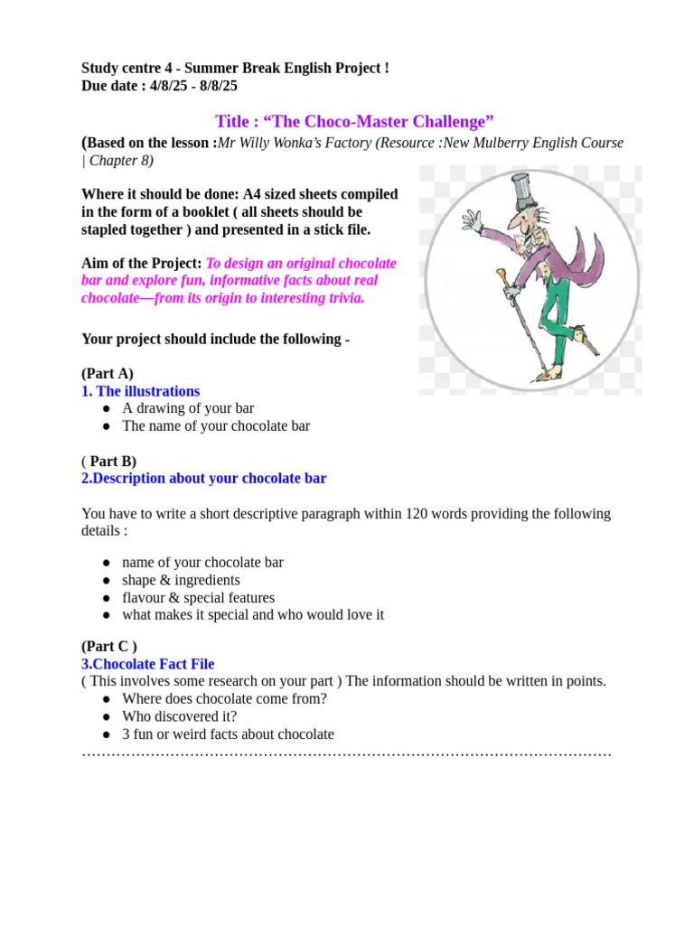 Choco-Master Challenge Project Guide | PDF