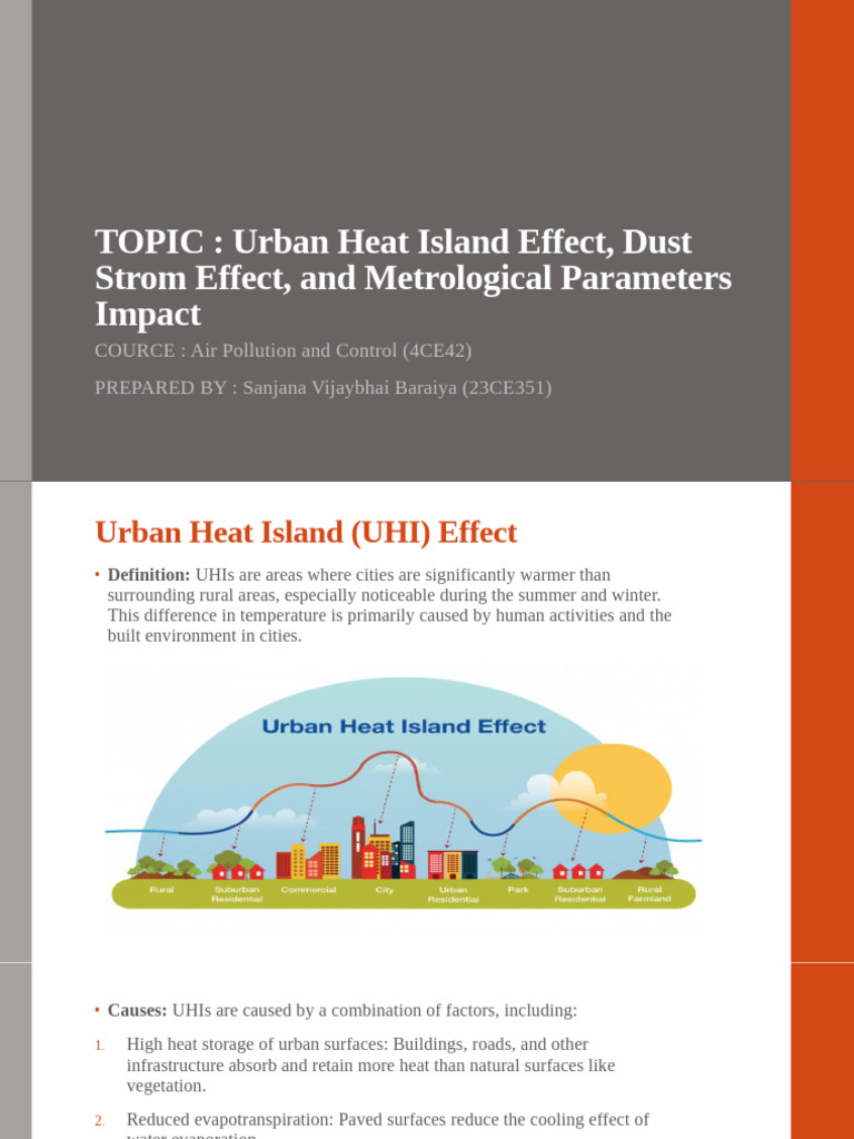 Urban Heat Island & Dust Storm Effects | PDF | Particulates | Wound