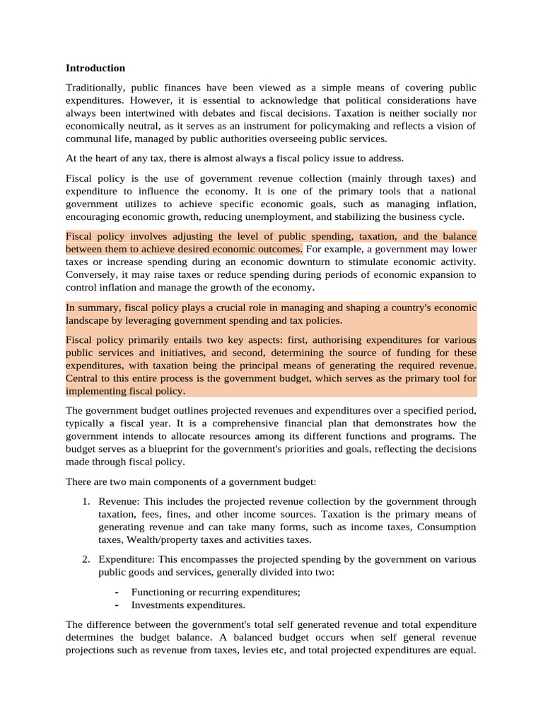 Understanding Fiscal Policy and Taxation | PDF | Taxes | Tax Deduction