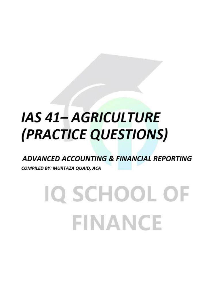 IAS 41 Agriculture Practice Questions | PDF | Dairy | Fair Value