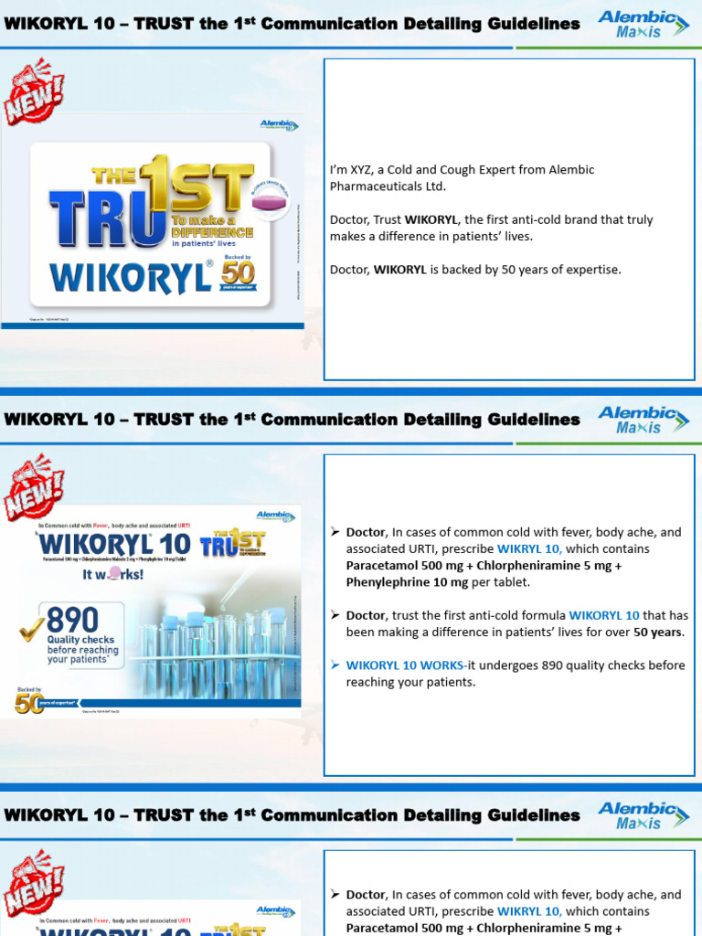 Wikoryl - 10 Trust The First - VA Detailing Guidelines | PDF | Common ...