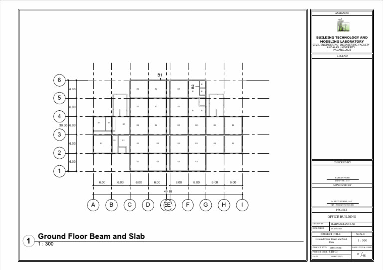 Ground Floor Beam and Slab Plan | PDF