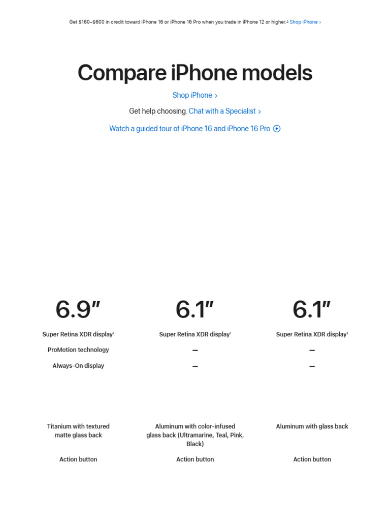 iPhone Model Comparison Guide | PDF | I Phone | Ios