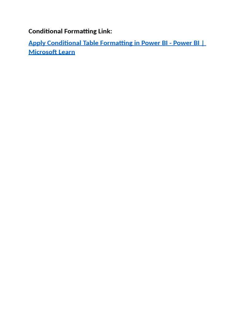 Conditional Formatting Link | PDF