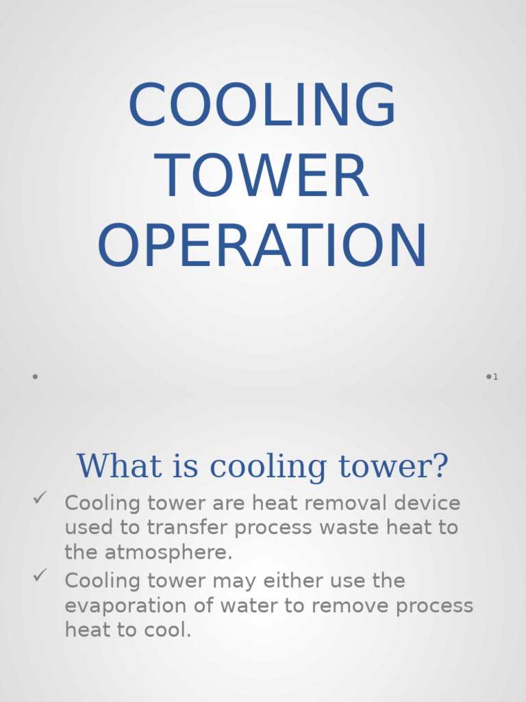 Cooling Tower Operation | PDF | Heat Transfer | Water