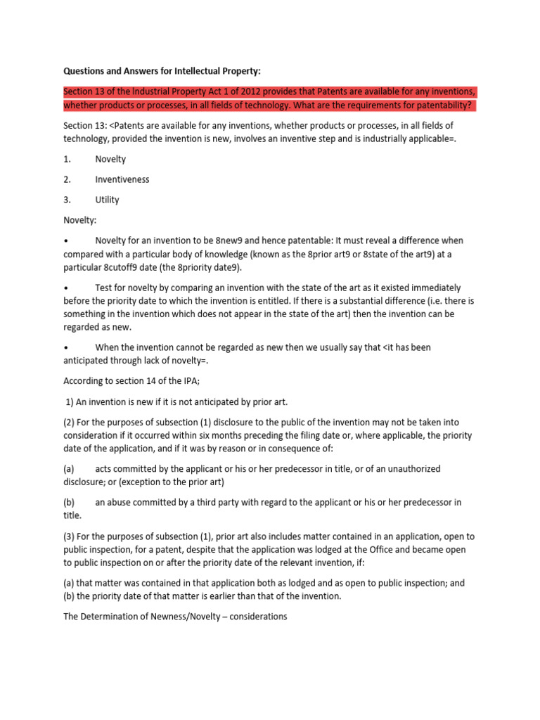 Patentability Requirements Explained | PDF | Intellectual Property ...