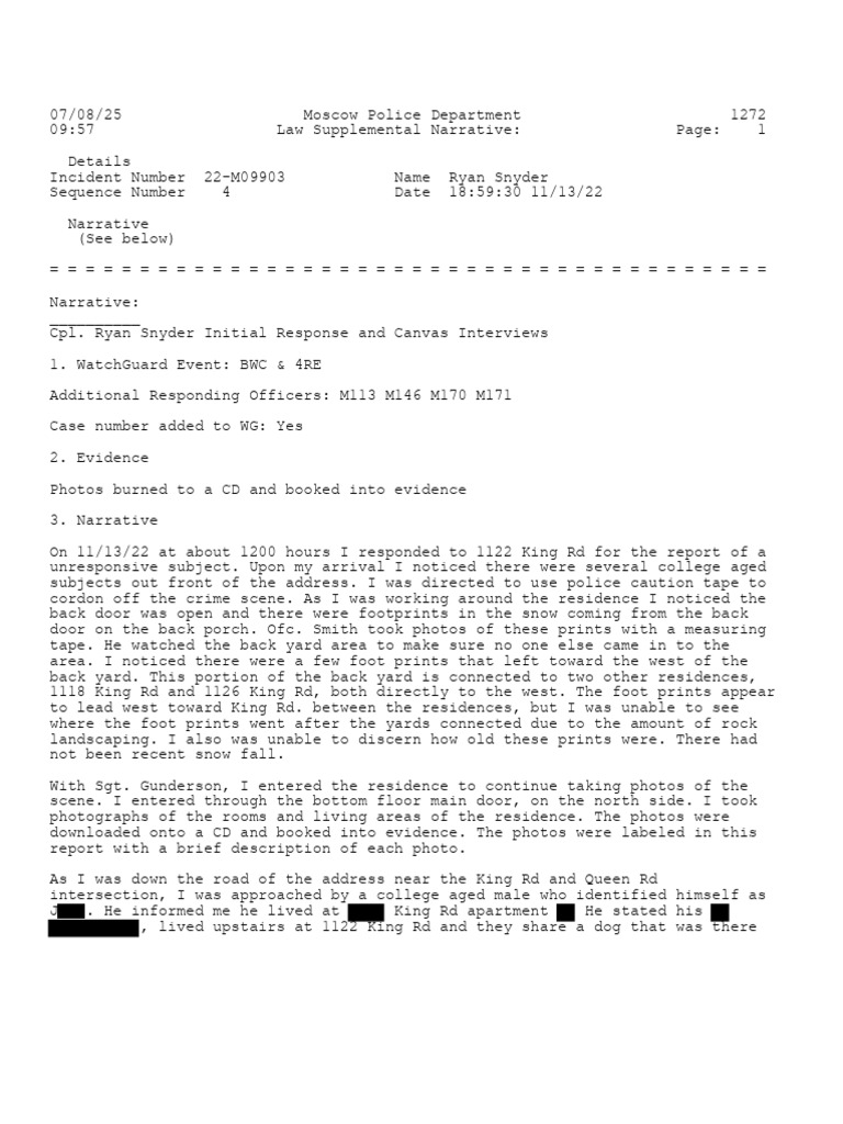 Moscow Homicide Investigation Report | PDF | Bedroom