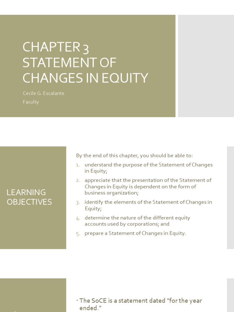 Understanding Statement of Changes in Equity | PDF | Retained Earnings ...