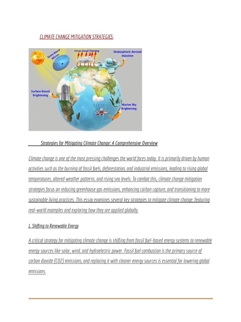 Climate Change Mitigation Strategies | PDF | Climate Change Mitigation ...
