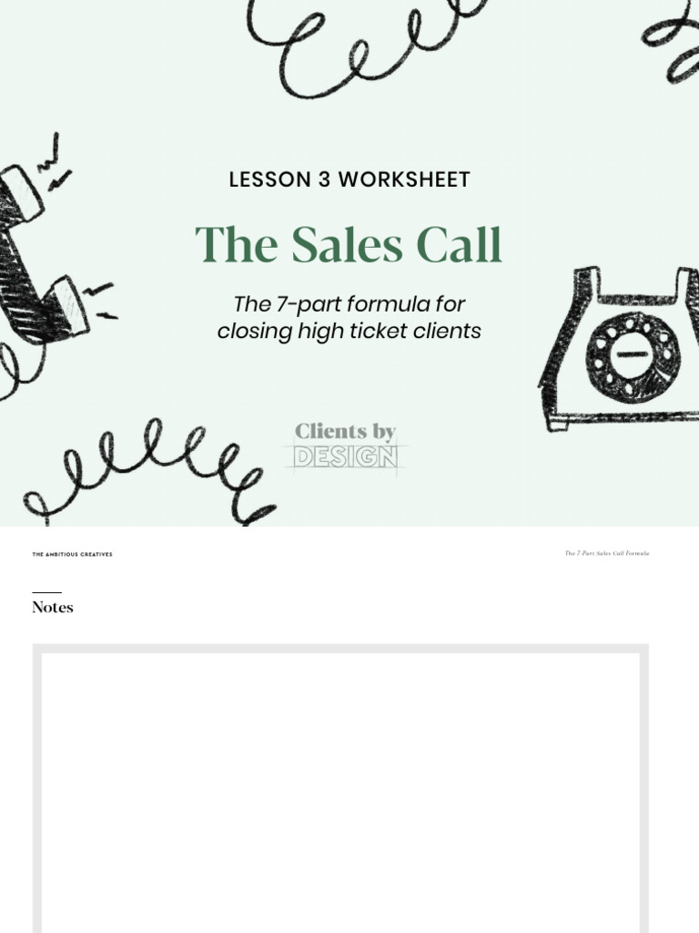 7-Part Sales Call Formula Guide | PDF