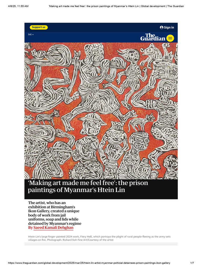 Making Art Made Me Feel Free' - The Prison Paintings of Myanmar's Htein ...