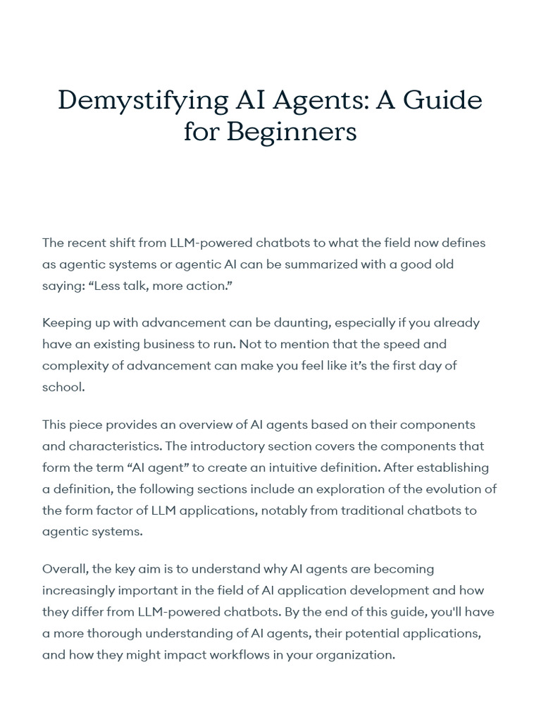 Understanding AI Agents for Startups | PDF | Artificial Intelligence ...