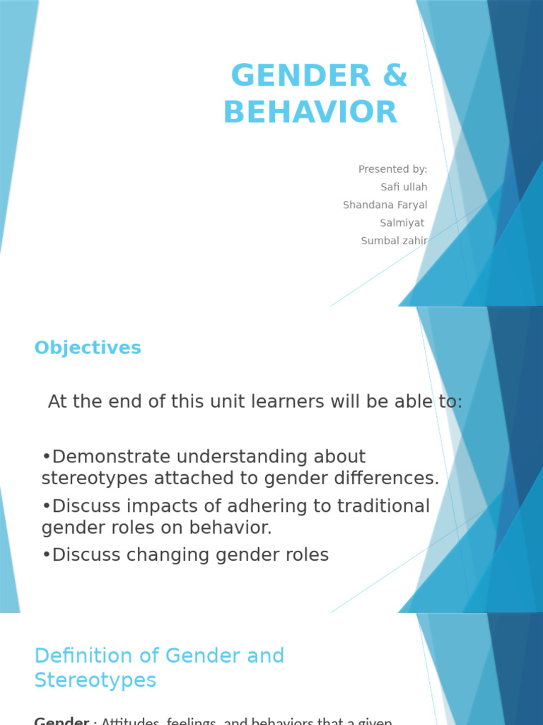 Understanding Gender Stereotypes and Roles | PDF | Gender Role | Gender