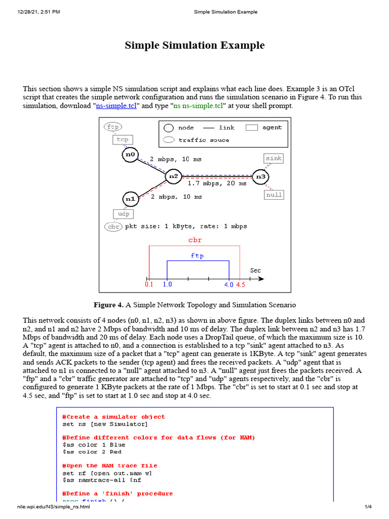Simple NS2 Simulation Script Guide | PDF | Computer Network ...