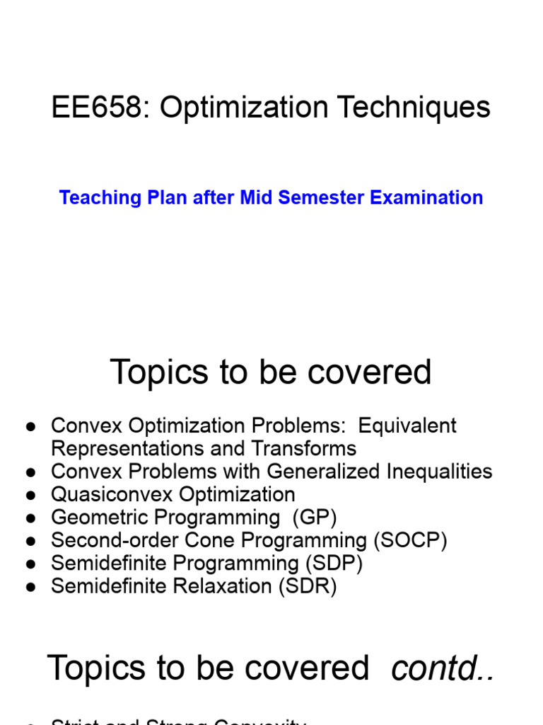 EE658 Lecture 13 2024 | PDF | Mathematical Optimization | Linear Algebra
