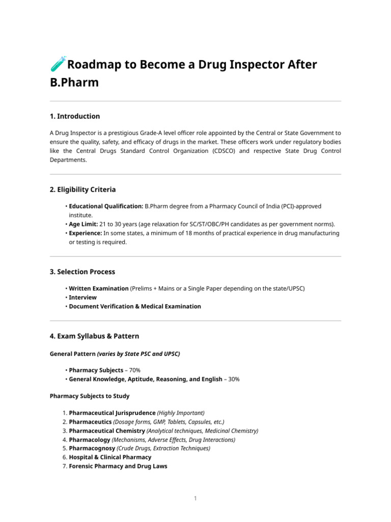 Drug Inspector Exam Preparation Guide | PDF | Pharmacy | Pharmacology