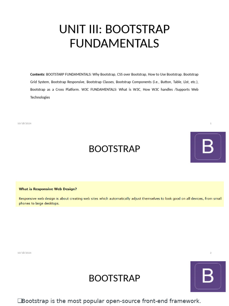 Bootstrap Fundamentals Guide | PDF | Bootstrap (Front End Framework ...