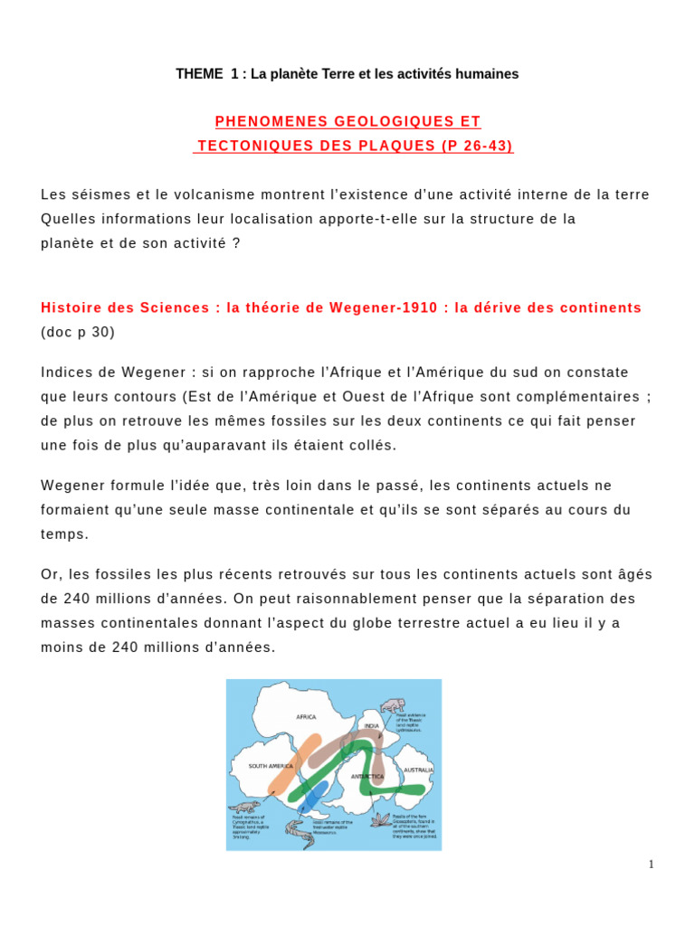 Tectonique des plaques et structure terrestre | PDF | Terre ...