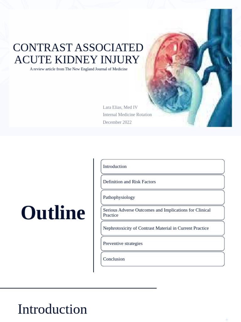 Contrast Associated Acute Kidney Injury | PDF | Chronic Kidney Disease ...