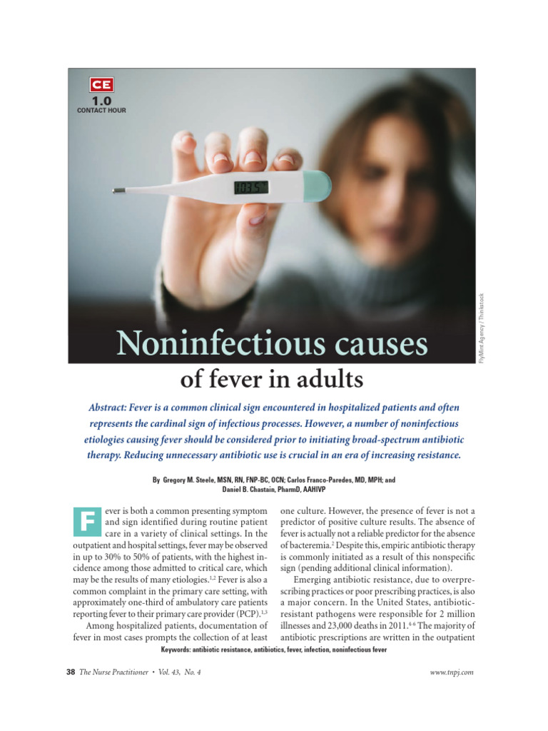 Noninfectious Causes of Fever in Adults | PDF | Pneumonia | Fever