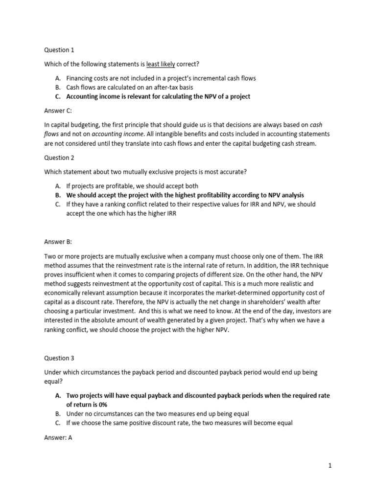 Practice+Questions+With+Answers+ (Corporate+Finance+ +Capital+Budgeting ...