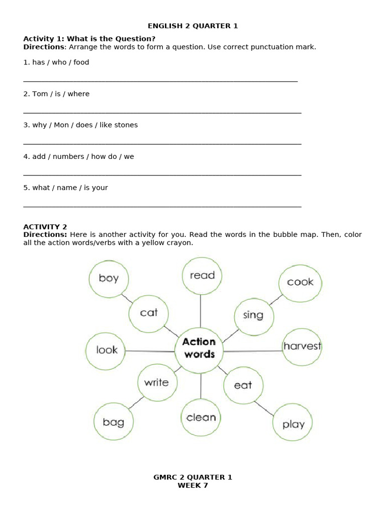 Forming Questions and Sentence Structure | PDF