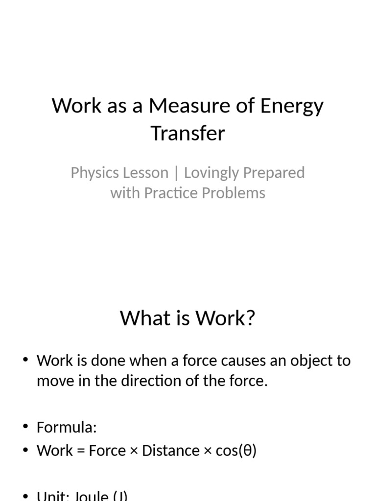 Updated Work Energy Transfer Lesson | PDF