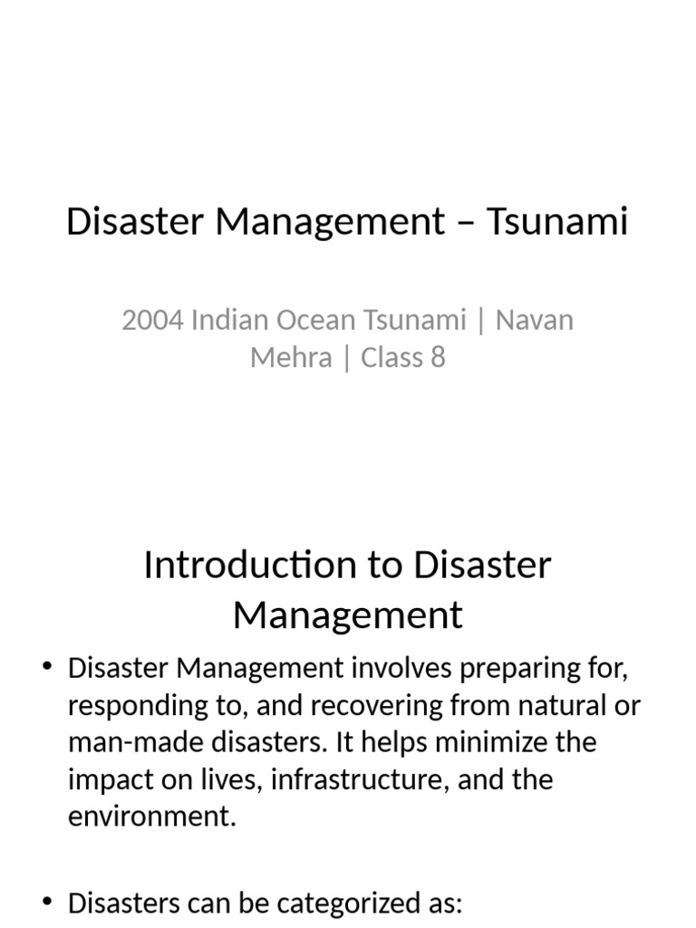 Tsunami Disaster Management Navan | PDF | Tsunami | Natural Disasters