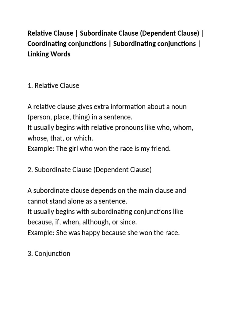 Understanding Clauses and Conjunctions | PDF | Clause | Language Mechanics