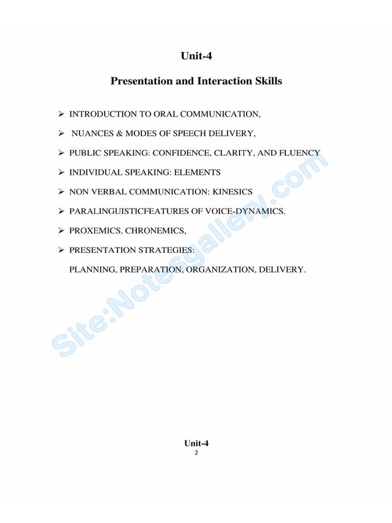 Unit-4 - SOFT SKILLS (Printed Notes) | PDF
