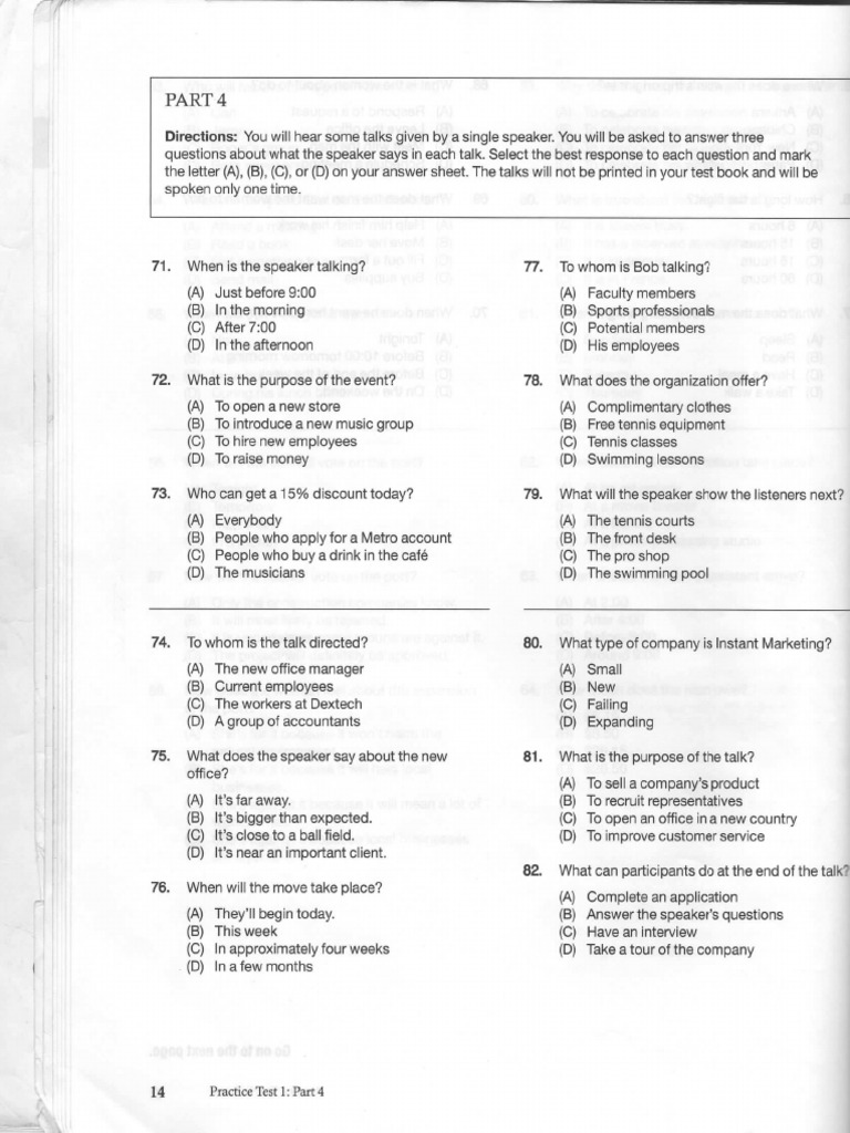 Listening Part 4 Practice | PDF