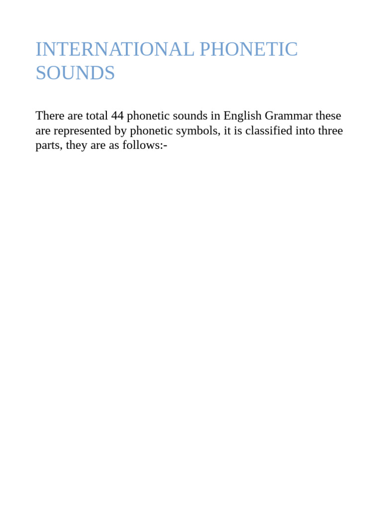 Phonetic Sounds | PDF