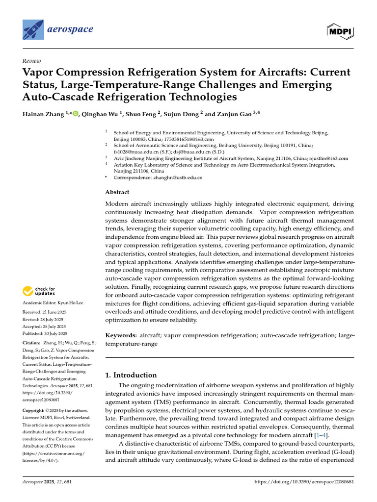 Aircraft Vapor Compression Refrigeration | PDF | Aircraft | Refrigeration