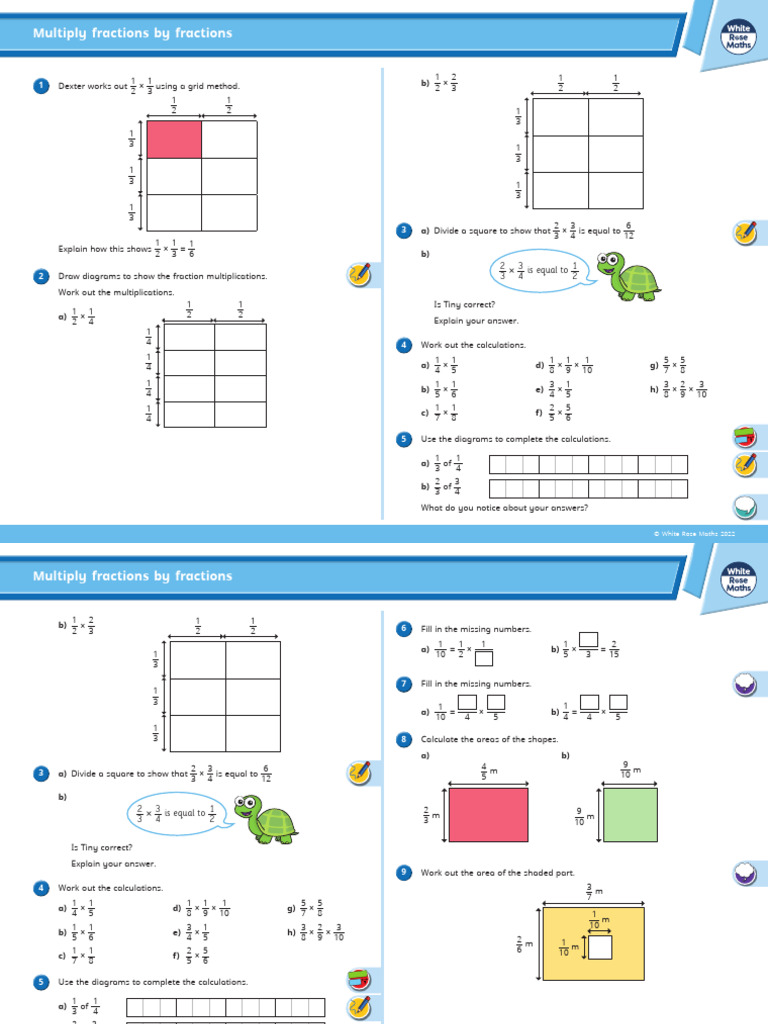 Y6 Autumn Block 4 D2 Multiply Fractions by Fractions | PDF ...