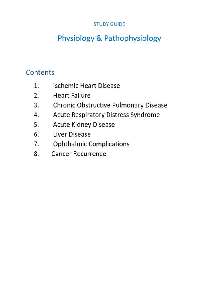 Physiology & Pathophysiology Study Guide | PDF