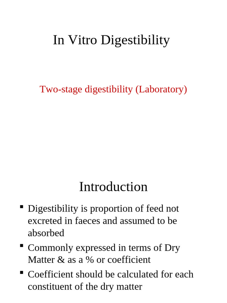 In Vitro Digestibility Methods Explained | PDF | Digestion | Biology