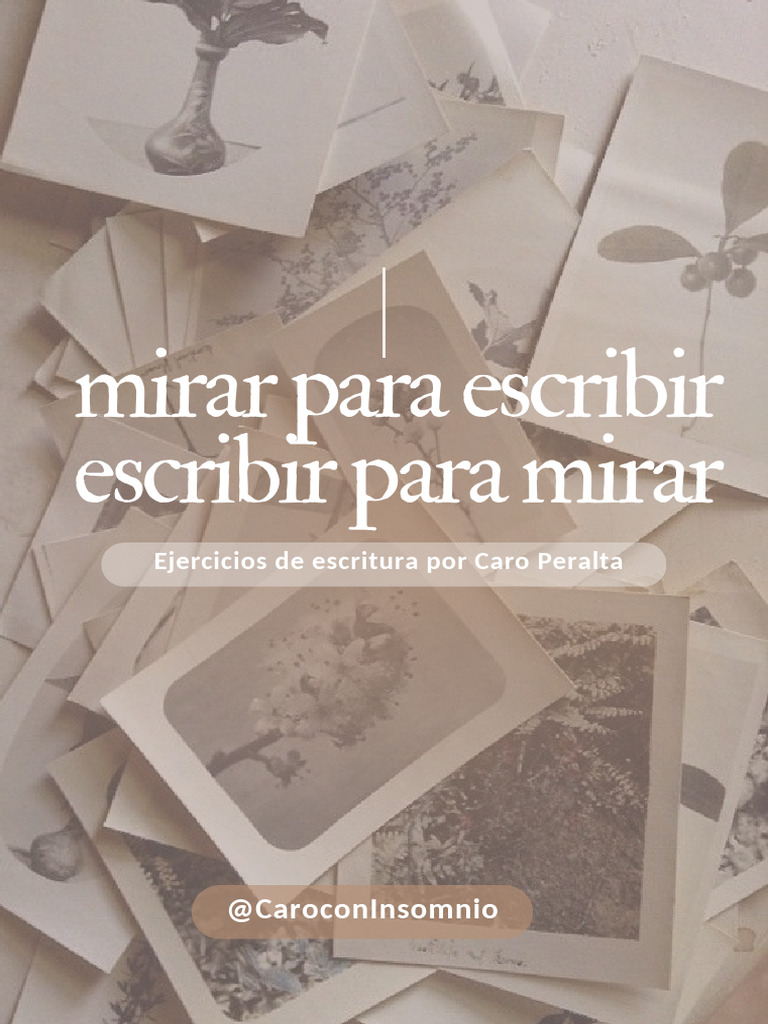 Mirar para Escribir, Escribir para Mirar - Carocon Insomnio | PDF