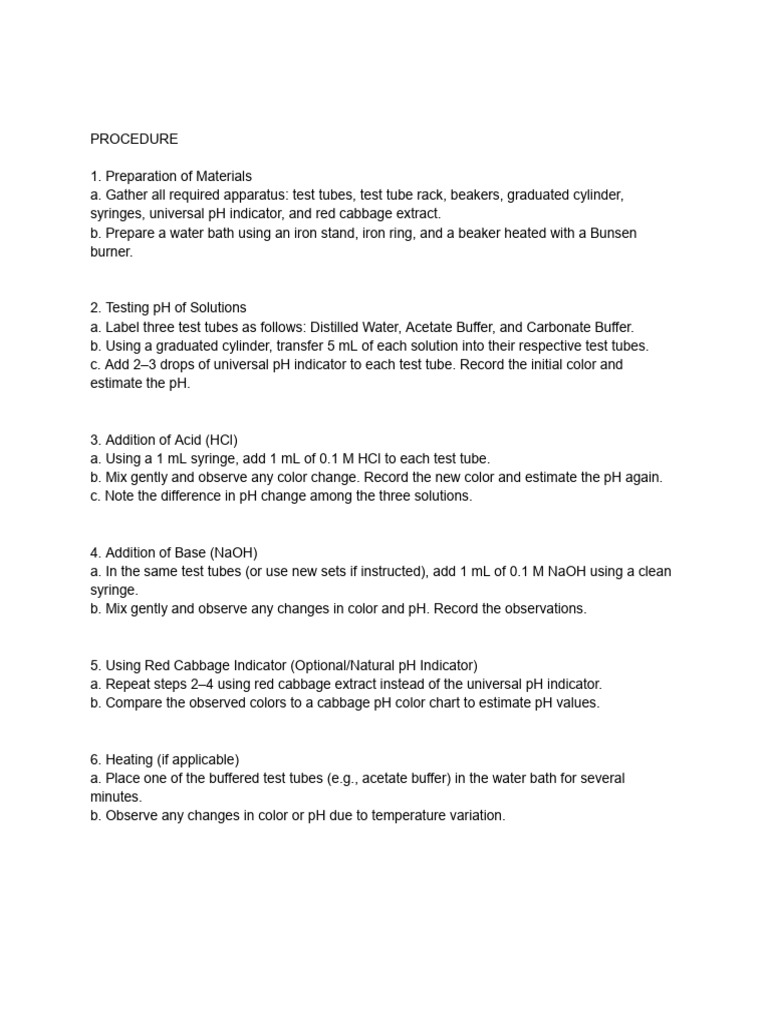pH Testing Procedure with Indicators | PDF